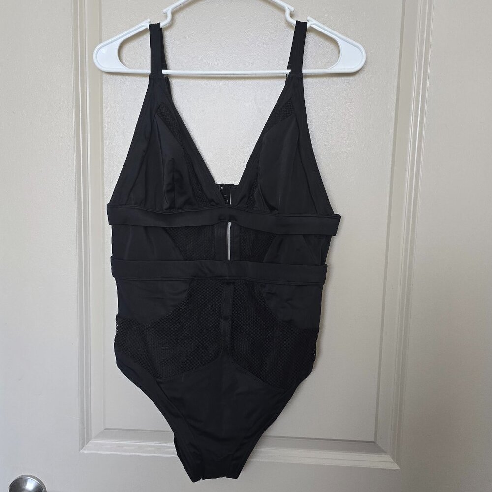 Black one piece swimsuit plus size